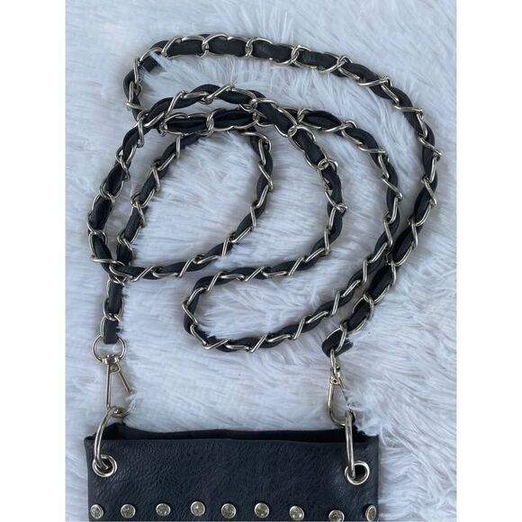 NWOT PG Collection Black Canvas Leather “I’m Blessed” Cell Phone Purse - Picture 7 of 8